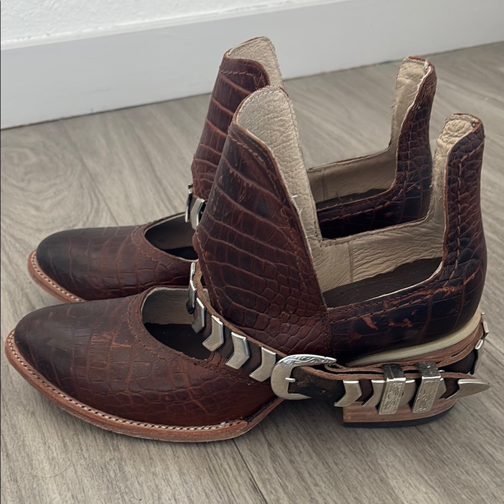 Freebird by Steven - Blade Brown Croc Booties - Picture 3 of 8